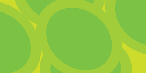 Curved Wavy Circle and Circle Shapes and Designs Green and Yellow Colors Abstract Background.