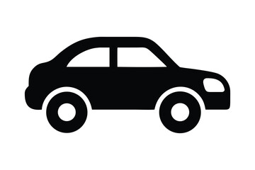 Simple Vector Icon of Compact Car, Automotive Vehicle Design, Transportation Illustration, Modern Road Graphic