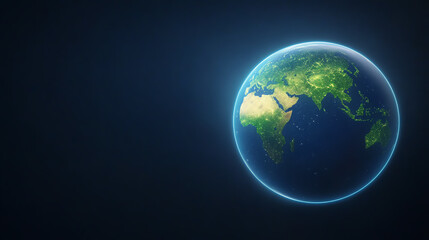 Fototapeta premium A stunning view of Earth from space, showcasing vibrant landscapes and continents in intricate detail against a dark backdrop.