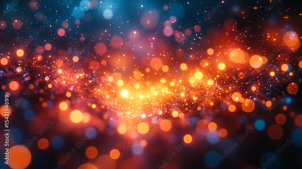 Poster A vibrant abstract background featuring colorful bokeh lights, creating a dazzling and enchanting visual effect.