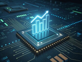 Business analytics chip circuit board data visualization technology growth