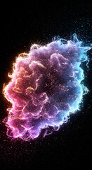 Abstract Colorful Nebula: Glittering Particle Explosion