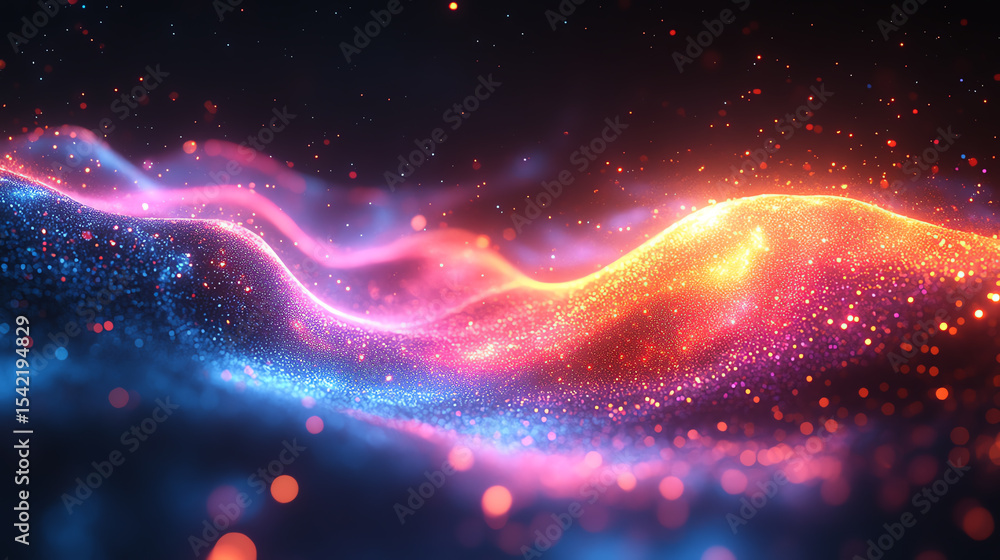 Aufkleber A vivid representation of dynamic light waves in vibrant colors, creating an ethereal and captivating atmosphere for creative projects.