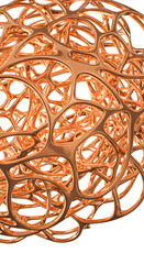 Abstract Copper 3D Render: Intricate Metallic Structure