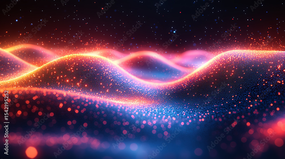 Poster abstract waves of light create a vibrant, flowing landscape of color and energy, ideal for backgroun