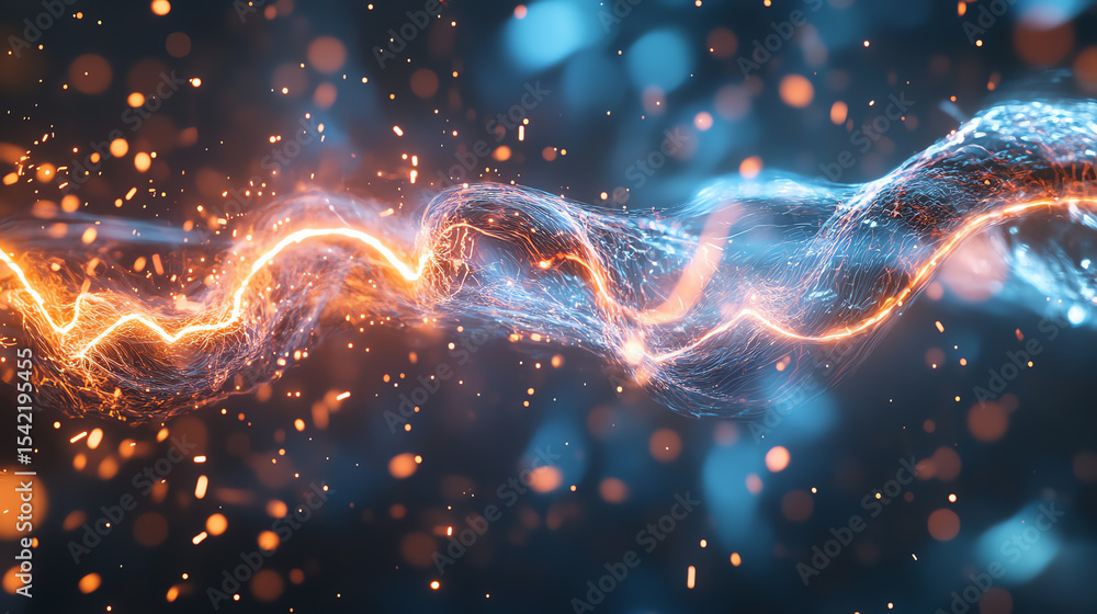 Aufkleber an abstract representation of electric energy with vibrant colors and dynamic movement, perfect for 