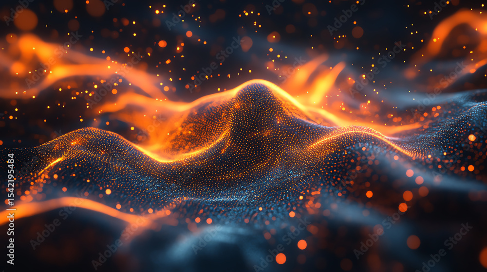 Poster an abstract representation of flowing energy, showcasing vibrant colors and dynamic textures that ev