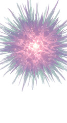 Abstract Crystal Burst: Pink and Green Glowing Explosion