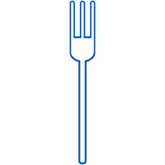 blue outline fork icon