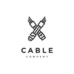 Modern minimalist cable company logo vector design 
