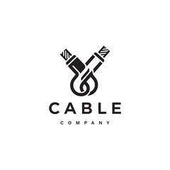Modern minimalist cable company logo vector design 