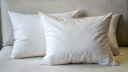 Two Overlapping White Pillows in Casual Mockup