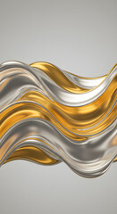 Abstract Gold and Silver Liquid Wave Background