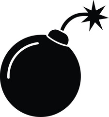bomb with burning fuse icon