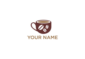 Coffee Cup Design Featuring Coffee Beans