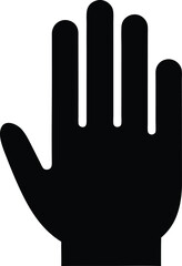 Raised Hand Silhouette Icon for Help, Assistance, and Communication Themes