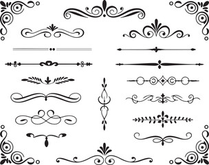 Obraz premium Ornate Calligraphy Divider and Corner Set