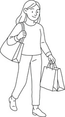 a woman with shopping bag