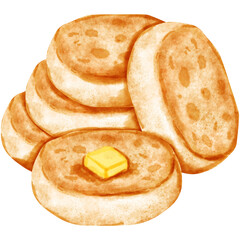 watercolor english muffin