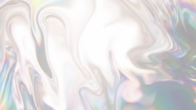 抽象的なホログラフィック虹色真珠のようなマザーオブパールのモーション背景。催眠的な効果