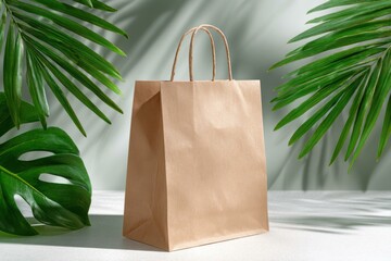 Sustainable packaging with tropical leaves
