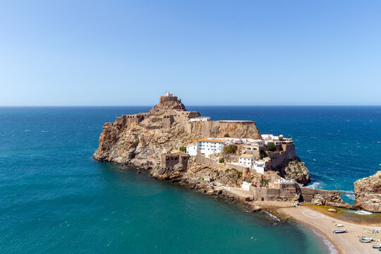 Penon de Velez de la Gomera - Spanish exclave, peninsula, connected to Morocco by shortest border in the world