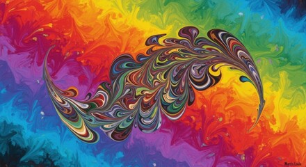 Obraz premium Spectrum Swirl An Abstract Symphony of Color and Form