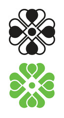 Set of love shape pattern vector design.