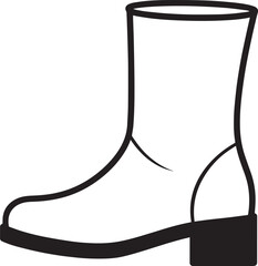 Women's Fashion Boot Silhouette in Black | Stylish Footwear Illustration Vector Format