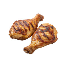 Juicy Grilled Chicken Legs on a White Background, Perfect for Delicious Meal Presentations and Culinary Inspirations Transparent background or png