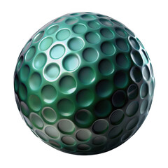 3d golf ball teal green realistic on transparent background