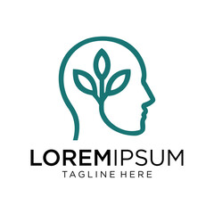 modern logo healthy living starts from a healthy mind