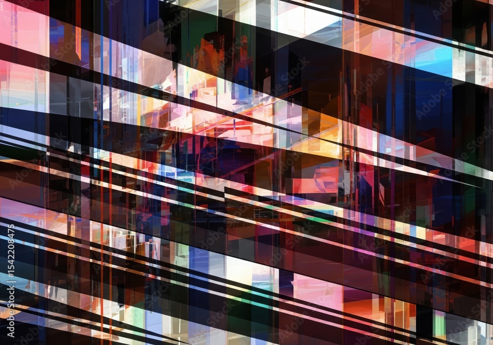 Aufkleber dynamic abstract light patterns. a captivating composition showcasing fractured shapes and vivid hue