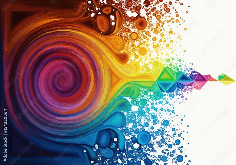 Poster vibrant abstract color progression. this digital artwork showcases a captivating spectrum, from a sw