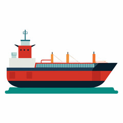 cargo ship isolated on white