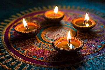 Grand Diwali Celebration with Families Gathered in Festive Ambience