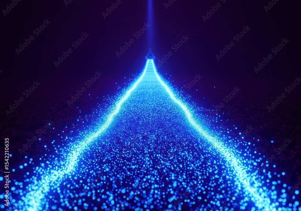 Aufkleber abstract radiant data pathway. dynamic visual of glowing sapphire particles forming a route towards 