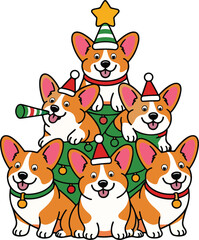 Corgi Dog Christmas tree