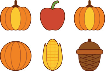 Fall Icons Clipart Set for Seasonal Designs. Autumn Clipart Collection for Print and Web. Colorful Fall Icons Clipart for Crafts. Creative Fall Clipart Set for Designers. Fall Icons Clipart Pack