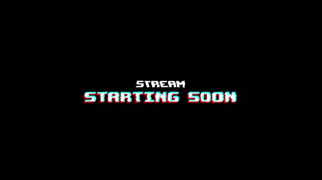 Stream starting soon animation glitch. 4k video alpha channel