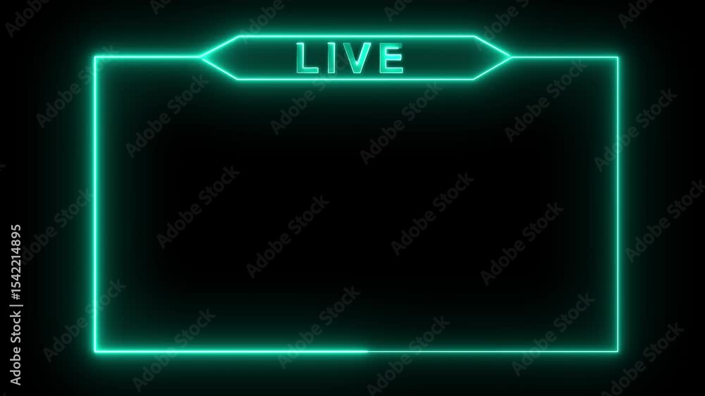 Poster live text neon frame animation box frame neon frame live game live hd video animation
