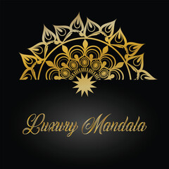 Luxury Golden Mandala on Black Background