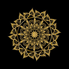 Luxury Golden Mandala on Black Background