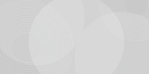 White geometric abstract background overlap layer on bright space with lines effect decoration. Modern graphic design element circles style concept for banner.