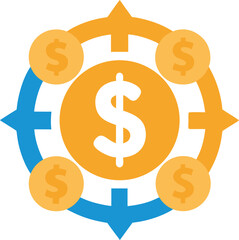 Group of currency icons (USD, EUR, etc.)	