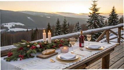 Fototapeta premium christmas table in the restaurant