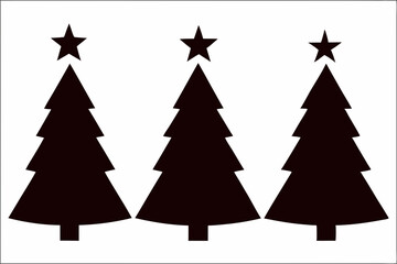 Obraz premium Black Christmas Tree Silhouette Vector Illustration for Festive Decorations