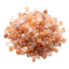 Himalayan pink salt pile isolated on transparent background