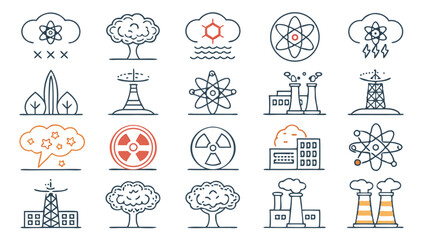 Nuclear Bomb Icon – Flat Vector Symbol of Explosion, Nuke Danger, Atomic Warfare Concept