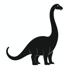 Silhouette of a standing brontosaurus dinosaur © Pixel Art